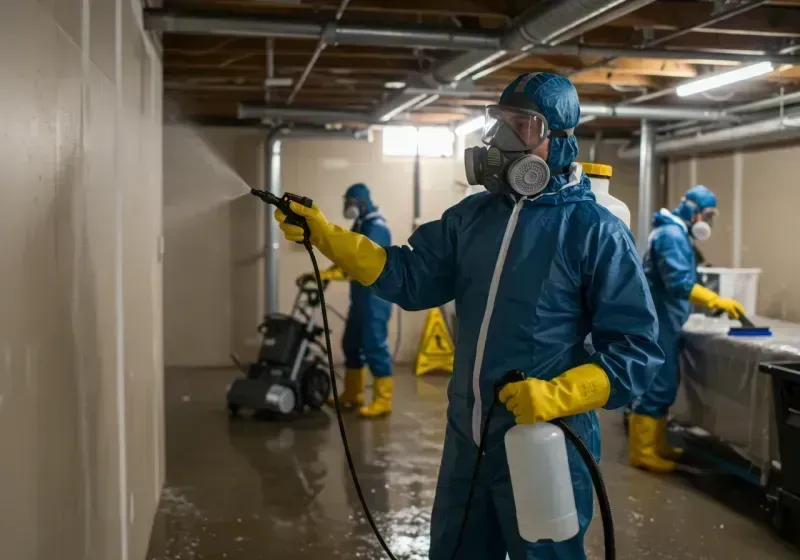 Basement Sanitization and Antimicrobial Treatment process in Shadeland, IN