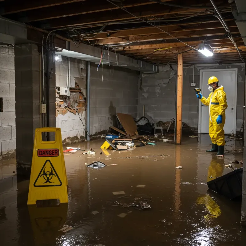 Flooded Basement Electrical Hazard in Shadeland, IN Property