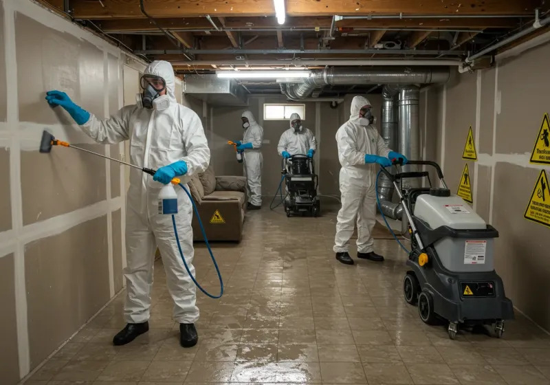 Basement Moisture Removal and Structural Drying process in Shadeland, IN